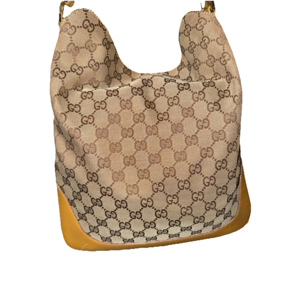 GUCCI GG Canvas Bamboo Sherry Line Hand Bag 2way Sarah Flip Top - Picture 9 of 16